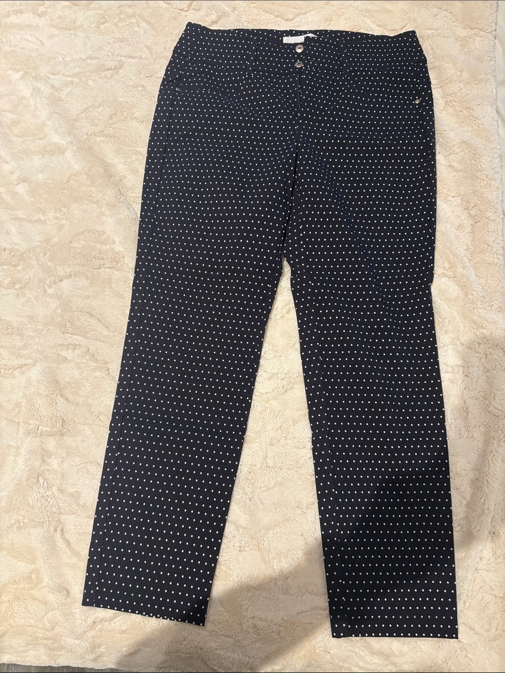 Beddome Polka Dot Ankle Pants - Navy/White